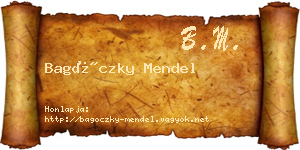 Bagóczky Mendel névjegykártya